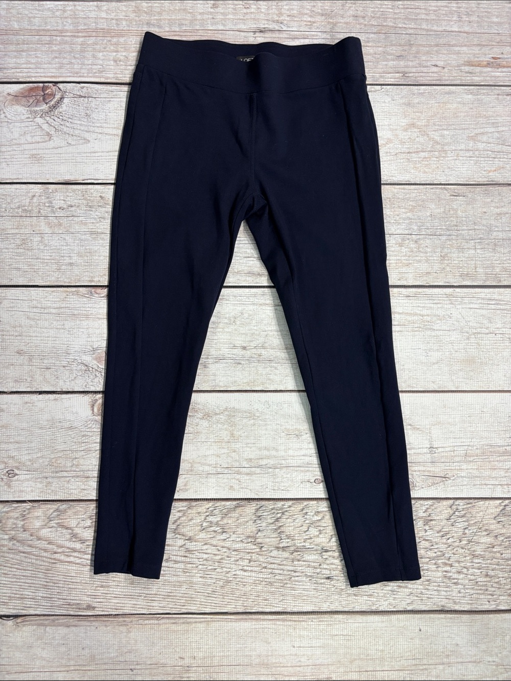 LOFT Navy Ponte Leggings with Smooth Waistband